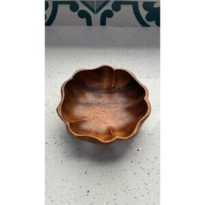 Vintage Monkey Pod Wood Bowl: Mid-Century Modern